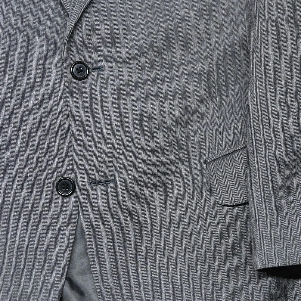 Jos A Bank 42R Gray Herringbone 100% Wool Mens Blazer Suit Jacket Sport Coat - Picture 3 of 12